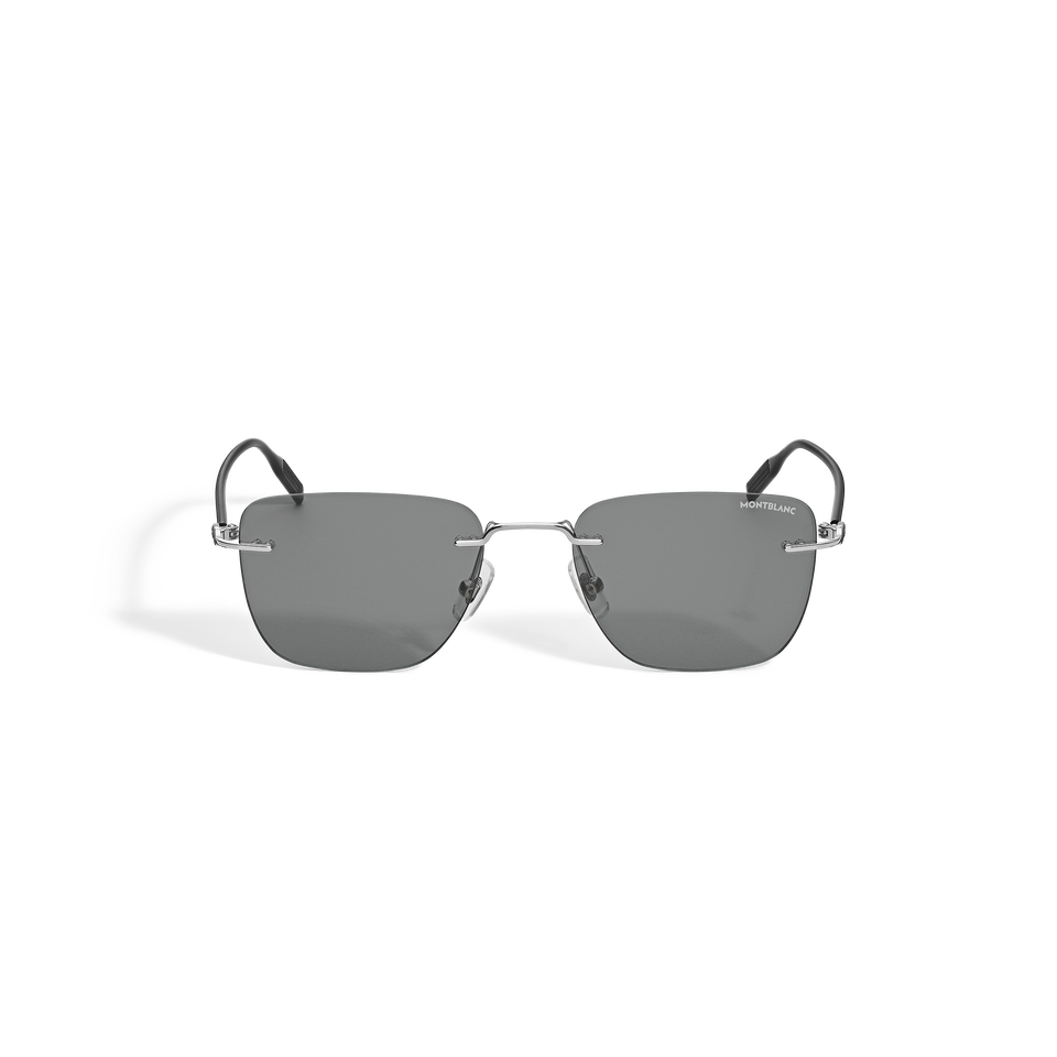Eckige Sonnenbrille mit silberfarbener Metallfassung - 1