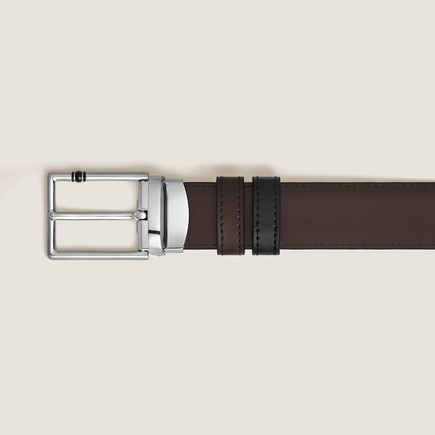30 mm Reversible Belt in Leather with Rectangular Meisterst&uuml;ck Buckle