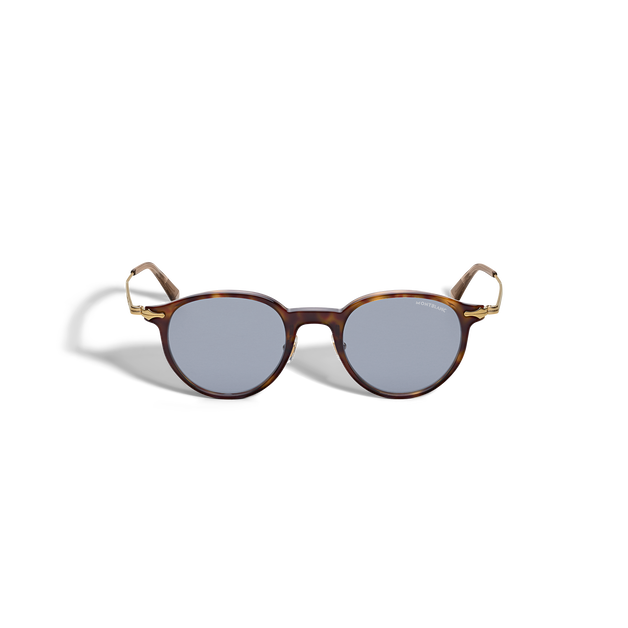 Round Sunglasses with Havana Acetate Frame - 1