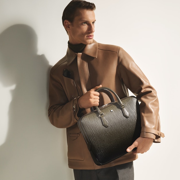 Thin Briefcase in Corteccia Sfumato Leather - 2