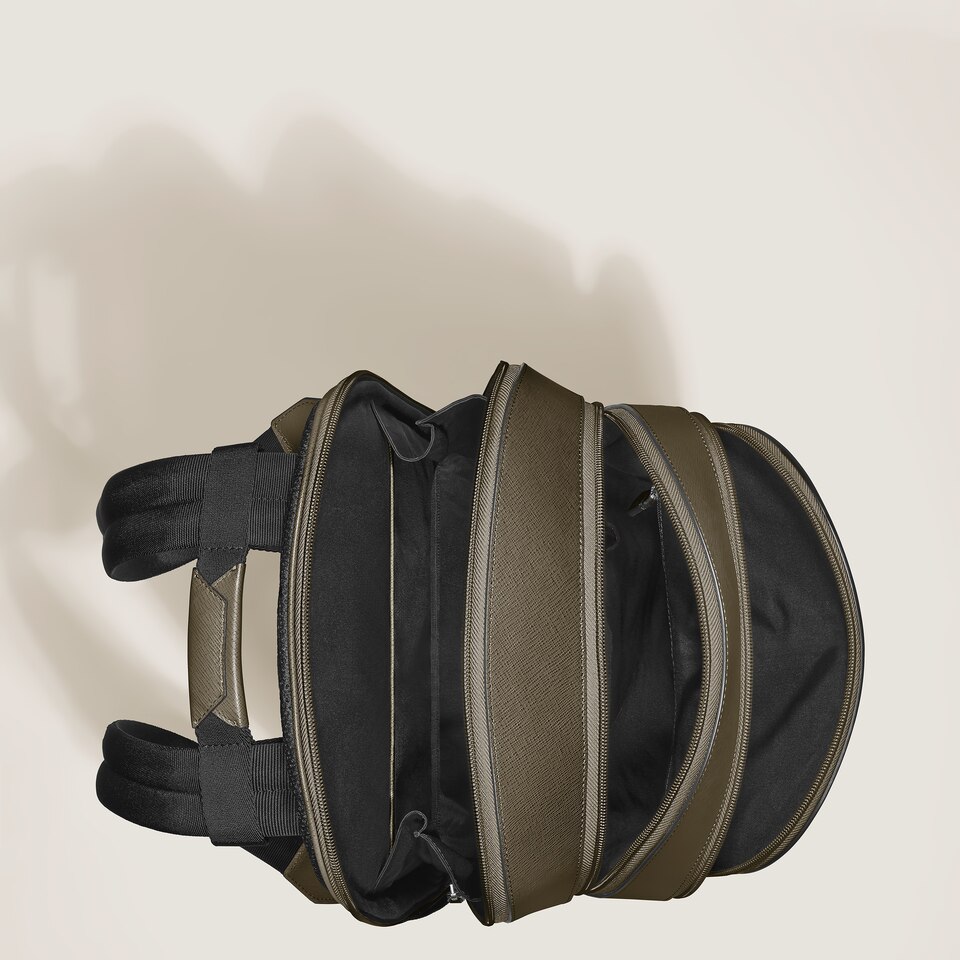 Medium Backpack with 3 Compartments in Sartorial Leather - 7