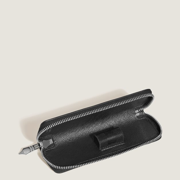 1-Pen Pouch with zip in Sartorial Leather - 3