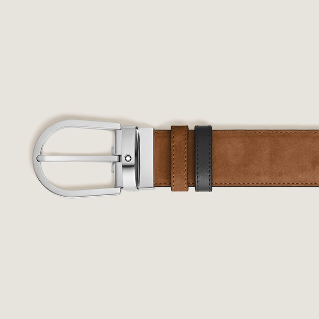 Horseshoe 35 mm Reversible Belt in Suede Leather - 2