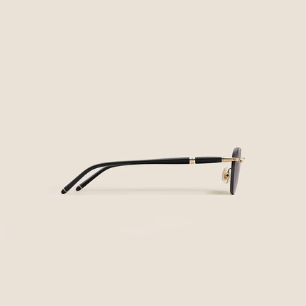 Round Sunglasses with Gold-Coloured Metal Frame
