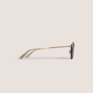 Round Sunglasses with Havana Acetate Frame