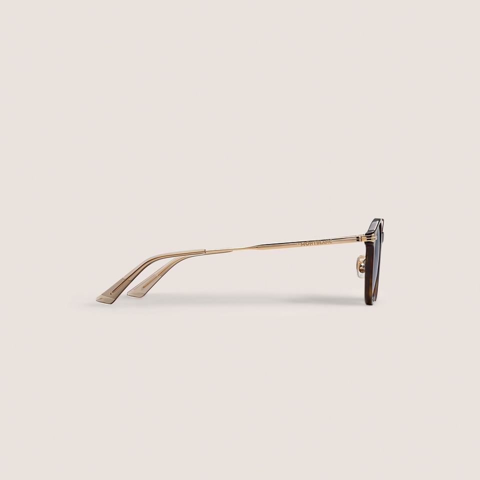 Round Sunglasses with Havana Acetate Frame - 2