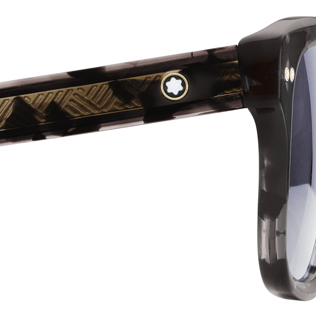 Lunettes de Soleil Rectangulaires avec Monture en Acétate Noire - 4