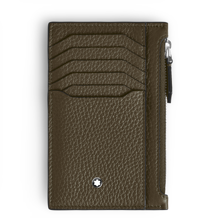 Card Holder 8cc with Zip in Grain Leather