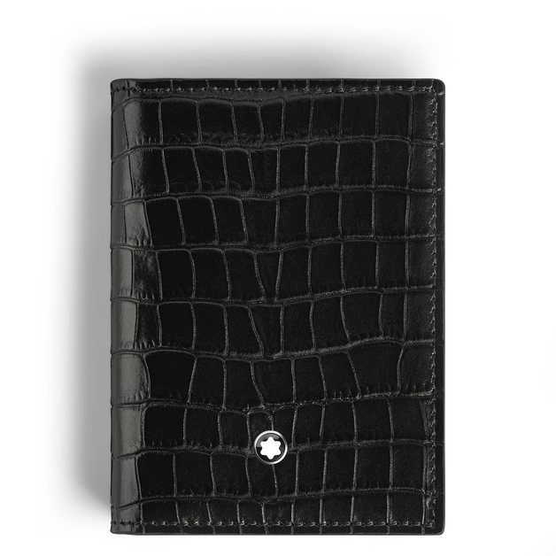 Card Holder 4cc in Croco-Embossed Leather - 1
