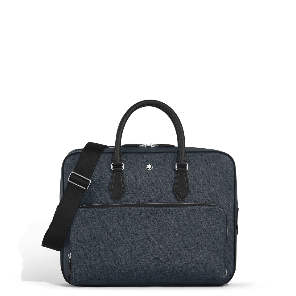 Medium Briefcase with Pocket in Sartorial Leather - 1