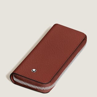 2 Pen Pouch with zip in Sartorial Leather