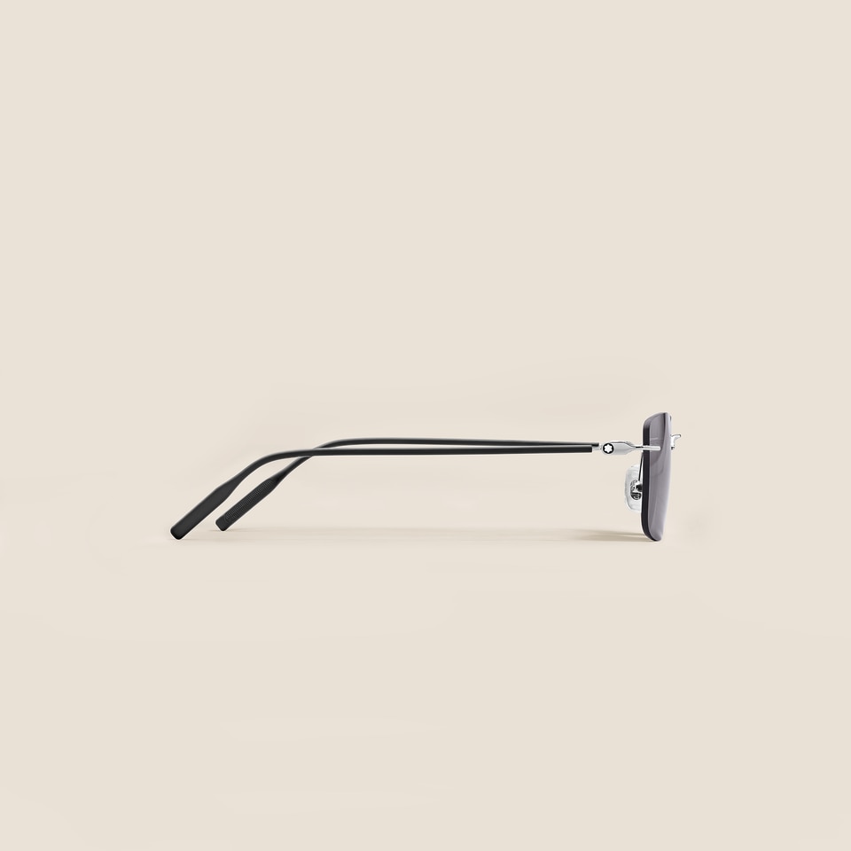 Rectangular Sunglasses with Silver-Coloured Metal Frame - 2