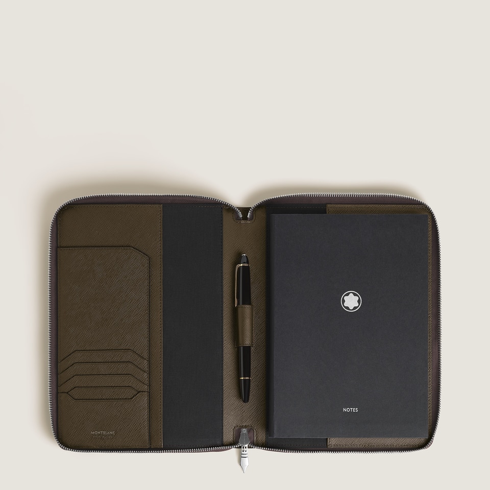 Small Notebook Holder with zip in Sartorial Leather - 2