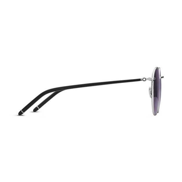 Lunettes de Soleil Rondes avec Monture en Métal Argenté - 2