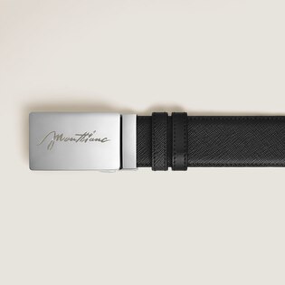 35 mm Reversible Belt in Sartorial Leather with Plate Buckle
