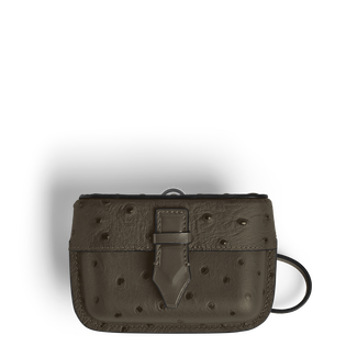 Nib Accessory Case with Strap in Ostrich-Embossed Leather