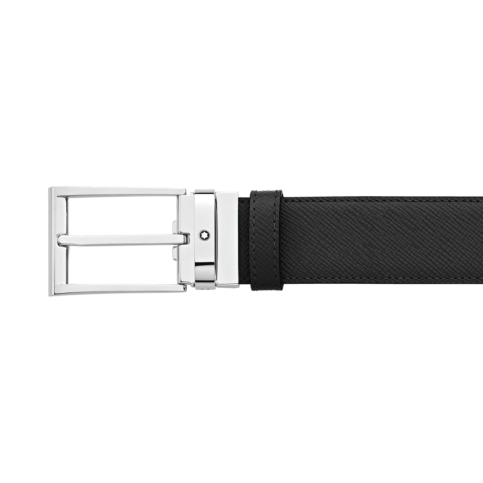 Black/brown 35 mm reversible leather belt - 4