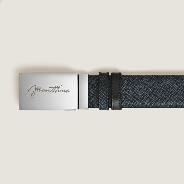 35 mm Reversible Belt in Sartorial Leather with Plate Buckle - 2