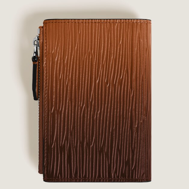 Mini Vertical Wallet 6cc in Corteccia Sfumato Leather - 4