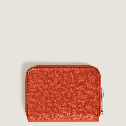 Mini Portefeuille 2cc Zipp&eacute; en Cuir Sartorial