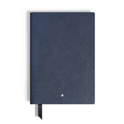 Notebook Medium, Saffiano Leather, Blue - Lined Pages