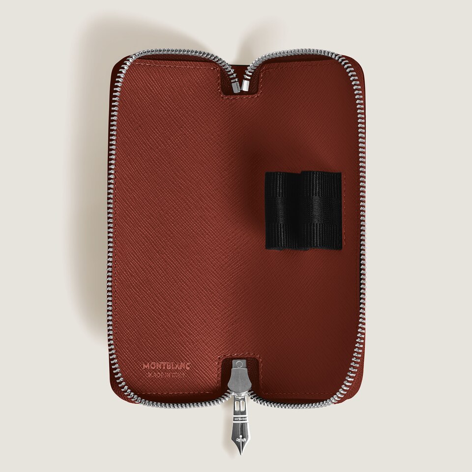 2 Pen Pouch with zip in Sartorial Leather - 2