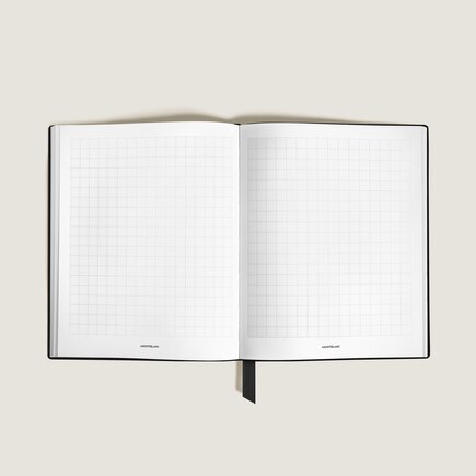 Notebook Large, Saffiano Leather, Black - Squared Pages