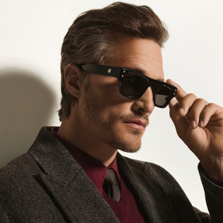 Rectangular Sunglasses with Black Acetate Frame