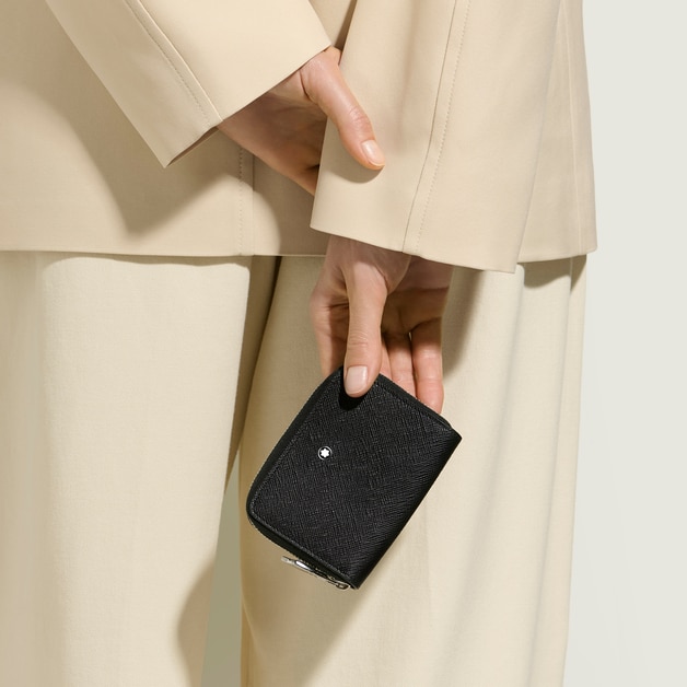 Mini Portefeuille 2cc Zipp&eacute; en Cuir Sartorial - 2