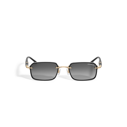 Rectangular Sunglasses with Black Metal Frame