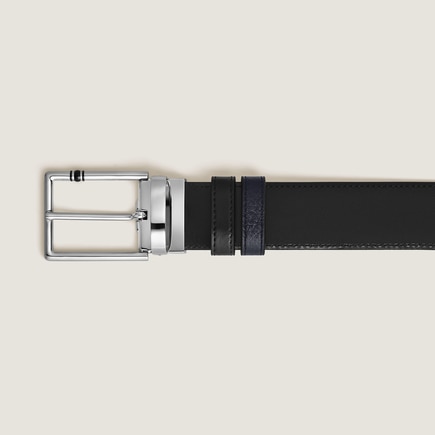 30 mm Reversible Belt in Grain Leather with Rectangular Meisterst&uuml;ck Buckle