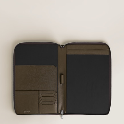 Medium Notebook Holder with zip in Sartorial Leather