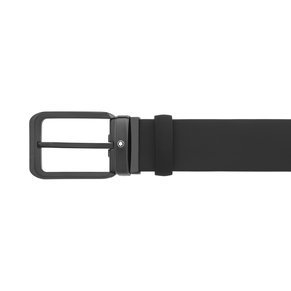 Black 35 mm reversible leather belt - 4