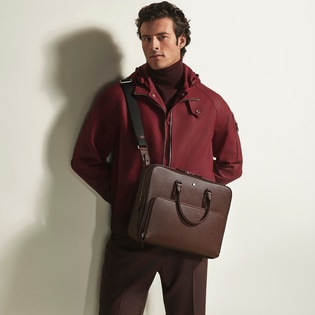 Medium Briefcase with Pocket in Sartorial Leather