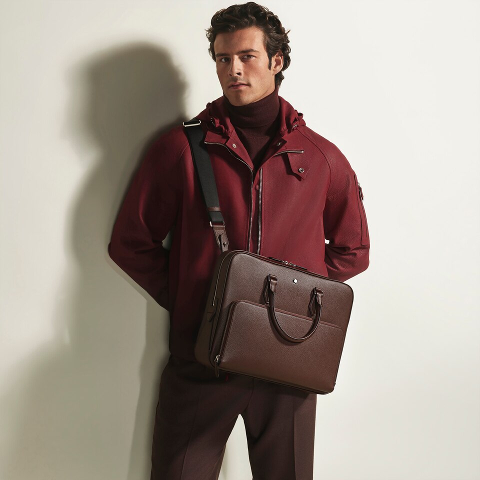 Medium Briefcase with Pocket in Sartorial Leather - 2