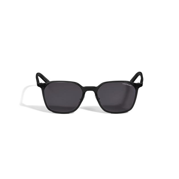 Lunettes de Soleil Ovales avec Monture en Acétate Noire - 1