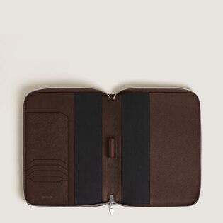 Medium Notebook Holder with zip in Sartorial Leather