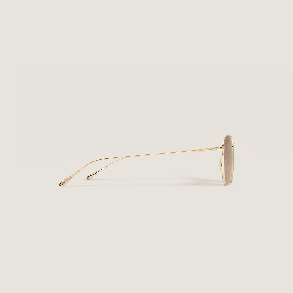 Squared Sunglasses with Gold-Coloured Metal Frame - 3
