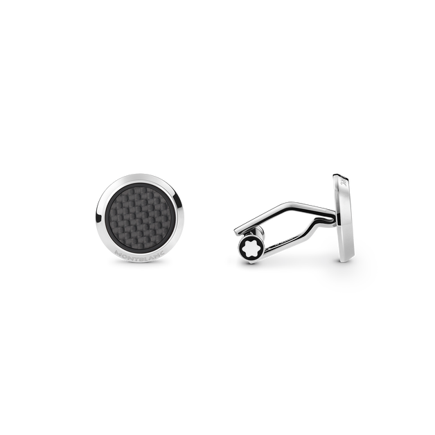 Meisterst&uuml;ck Cufflinks with Carbon-Patterned Inlay - 1