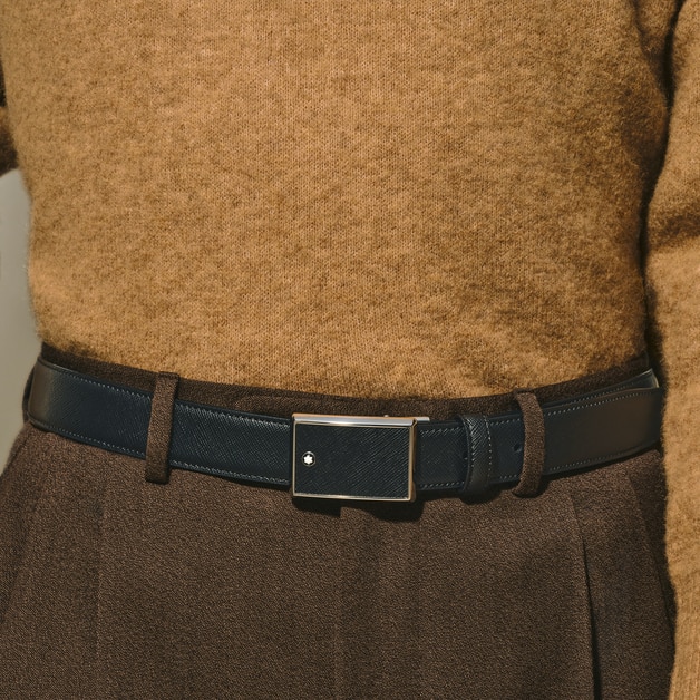 Marquetry Plate 30 mm Belt in Sartorial Leather - 2
