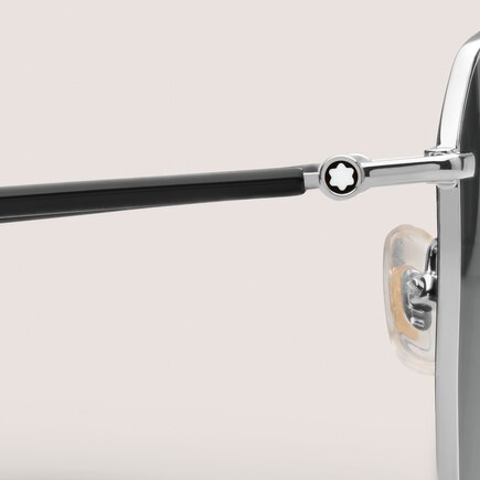 Squared Sunglasses with Silver-Coloured Metal Frame