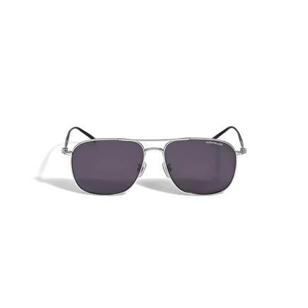 Squared Sunglasses with Silver-Coloured Titanium Frame