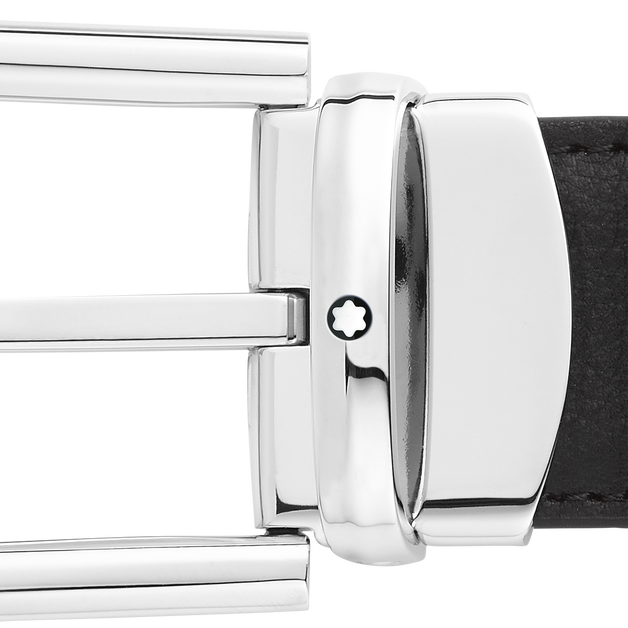 Cinturón reversible de piel negra y marrón de 30 mm con hebilla en forma de herradura - 2