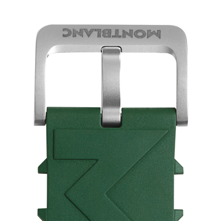 Correa de caucho verde con logotipo