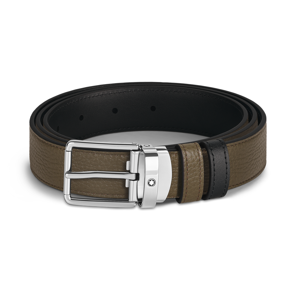 Everyday Buckle Khaki/Black 30&nbsp;mm Reversible Leather Belt - 1