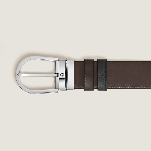 Ceinture R&eacute;versible Fer &agrave; Cheval 35 mm en Cuir Grain&eacute; - 3