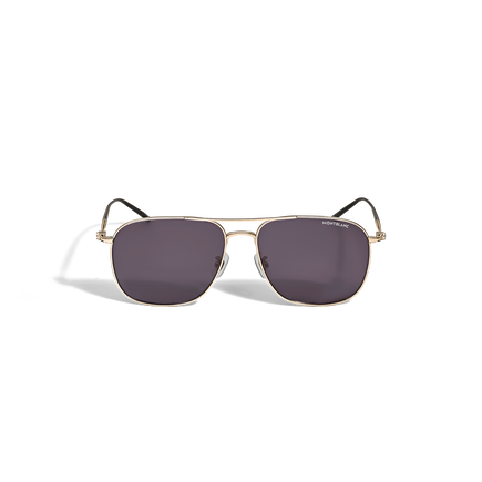 Squared Sunglasses with Gold-Coloured Titanium Frame