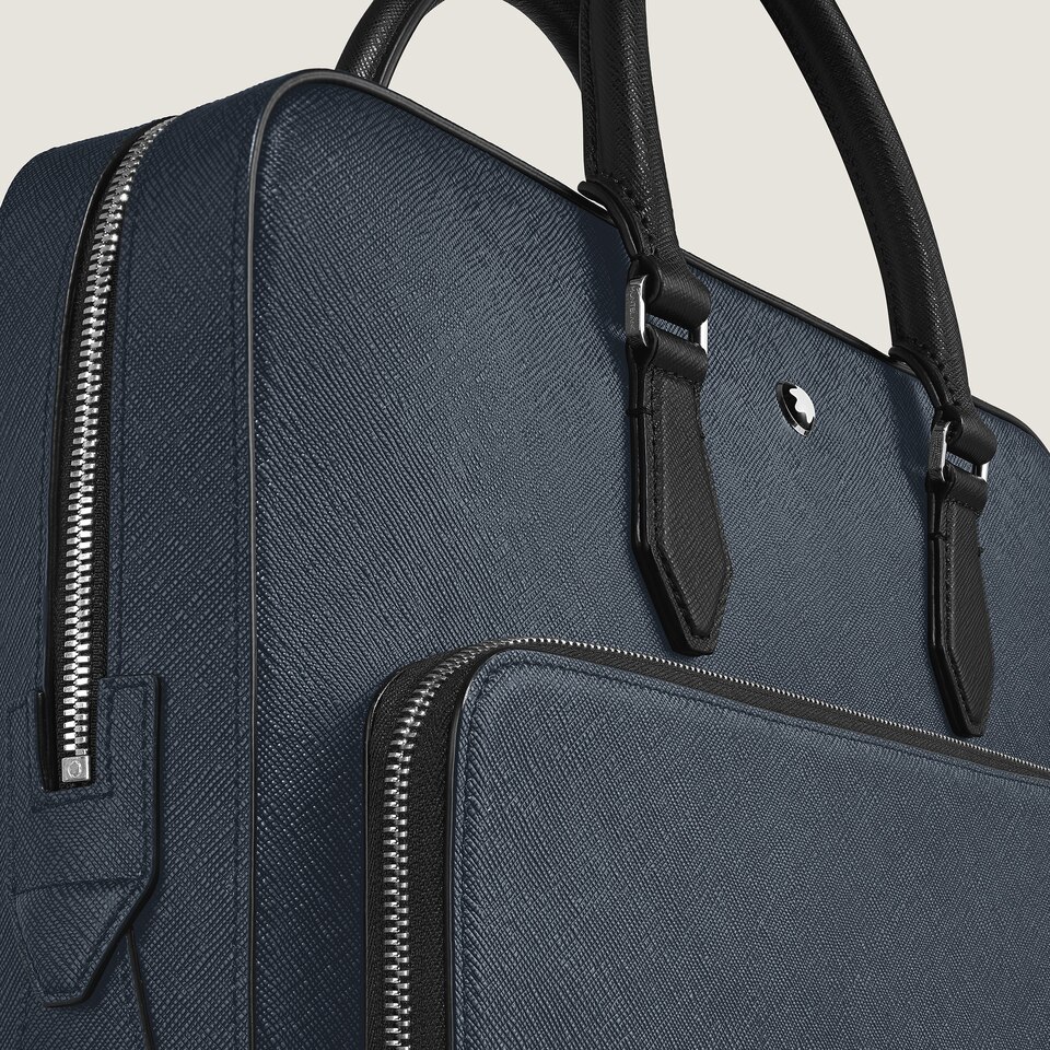 Medium Briefcase with Pocket in Sartorial Leather - 3