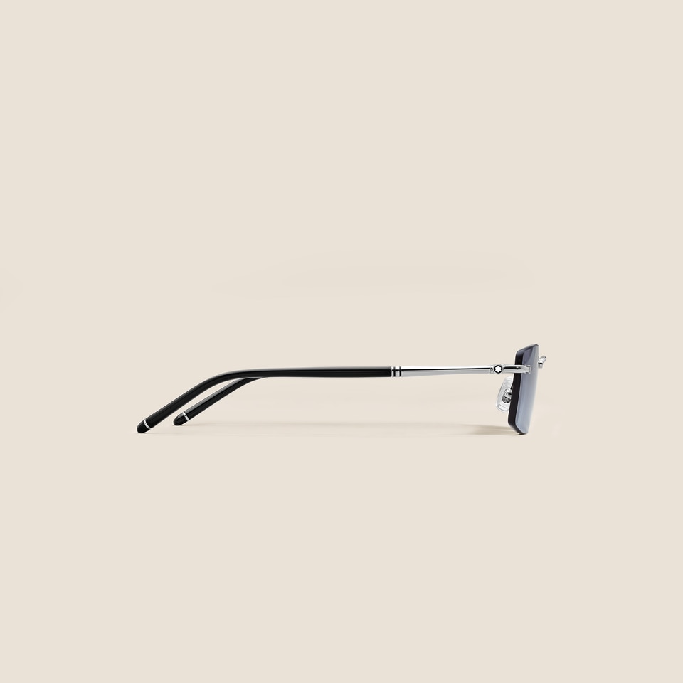 Rechteckige Sonnenbrille mit silberfarbener Metallfassung - 2