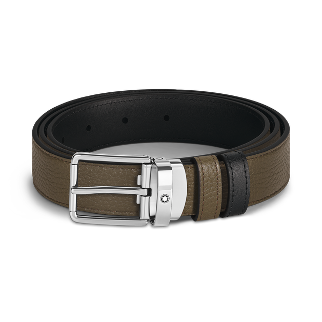 Everyday Buckle Khaki/Black 30&nbsp;mm Reversible Leather Belt - 1